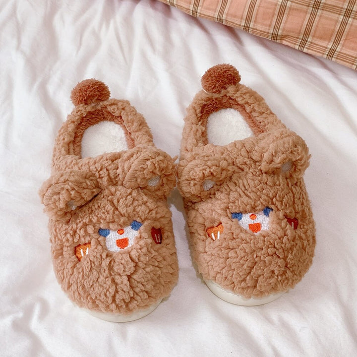 Cute Cow Fluffy Slippers For Children