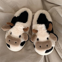 Cute Cow Fluffy Slippers For Children