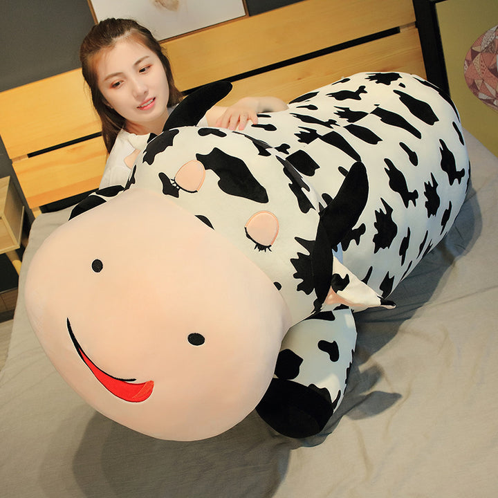 80-120cm Giant Size Lying Cow Soft Plush Sleep Pillow