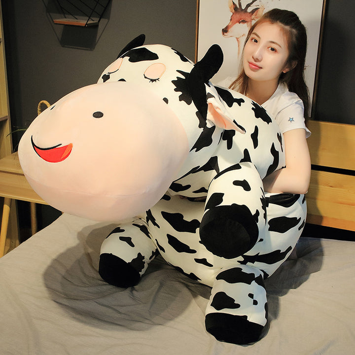 80-120cm Giant Size Lying Cow Soft Plush Sleep Pillow