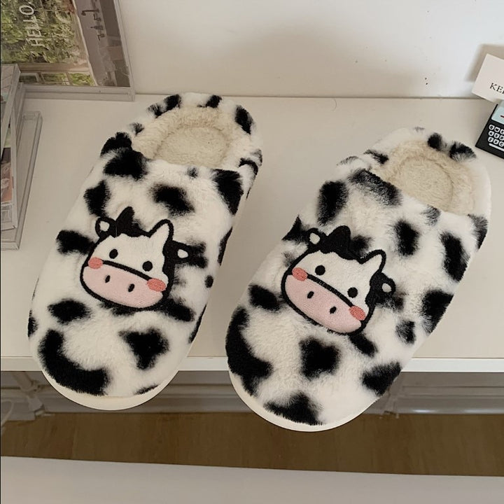 Cute Cow Fluffy Slippers For Children