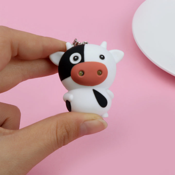 Cute Cow LED Lights Keyring