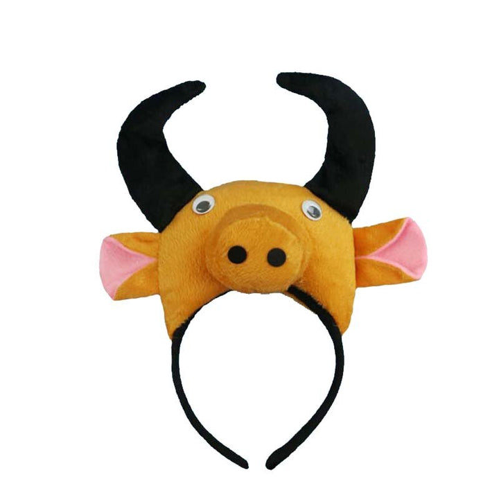 Adults Kids Plush Boy Animal Milk Cow Cattle Headband Bow Tie Tail