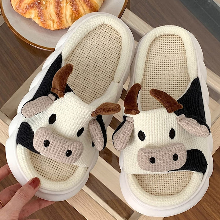 Cute Cow Shape Non-slip Thick Sole Sandals