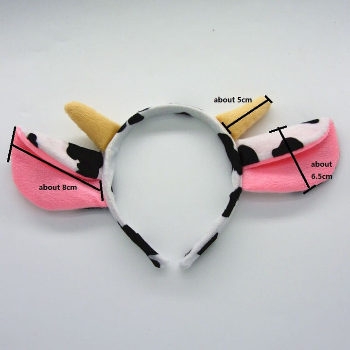 Kids Children Adult Cow Milk Horn Ear Headband