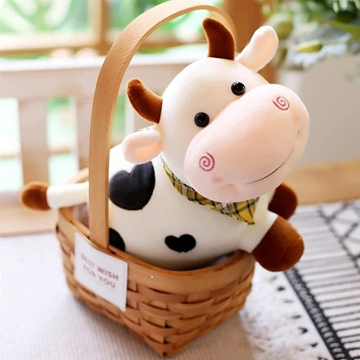 25 cm Stuffed Animal Toy Cartoon Smile Plush Cow Plush Toys For Girls Cotton Animal Plush Doll Filled Home Decoration