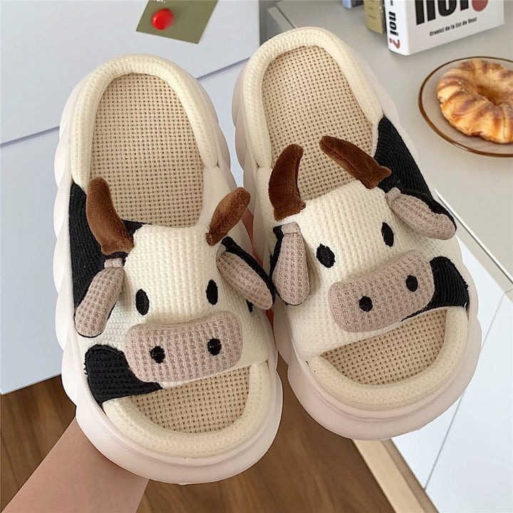 Cute Cow Shape Non-slip Thick Sole Sandals