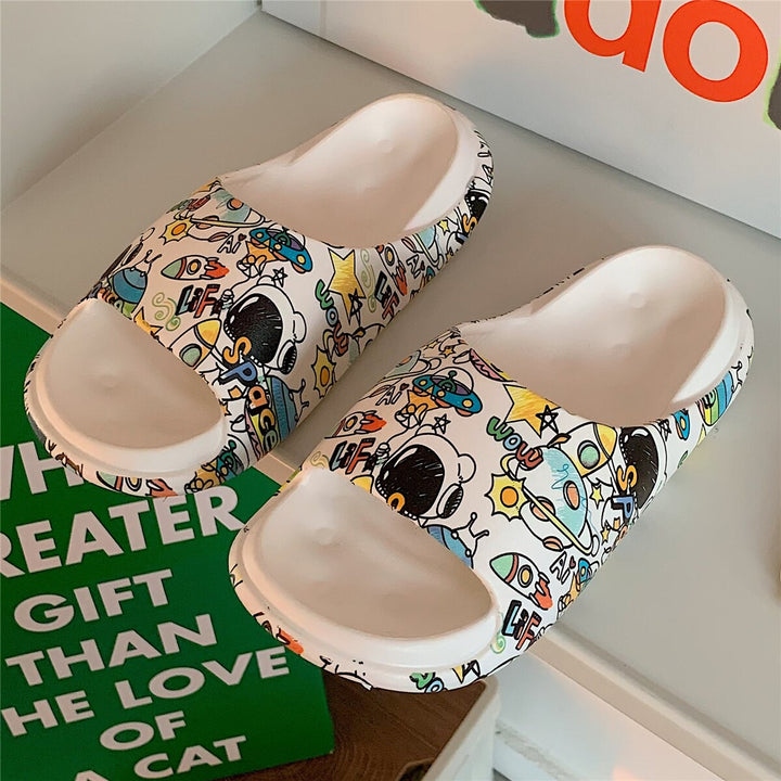 Cartoon Milk Cow Home Women Slippers