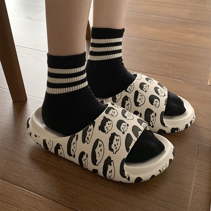 Cartoon Milk Cow Home Women Slippers