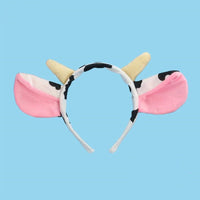 Kids Children Adult Cow Milk Horn Ear Headband