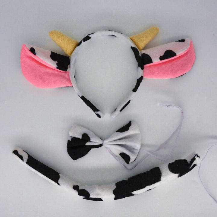 Kids Children Adult Cow Milk Horn Ear Headband