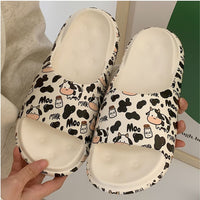 Cartoon Milk Cow Home Women Slippers